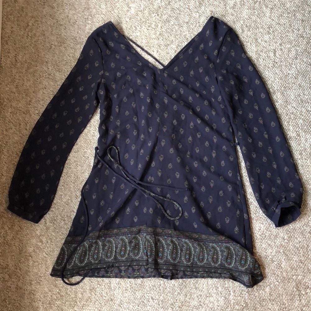 Lush paisley dress navy blue